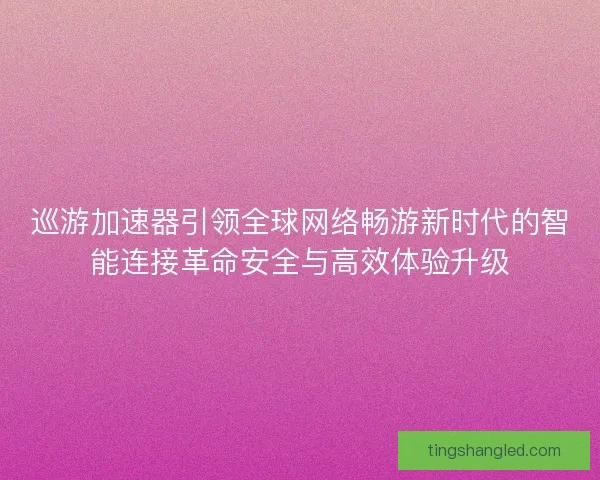 巡游加速器引领全球网络畅游新时代的智能连接革命安全与高效体验升级